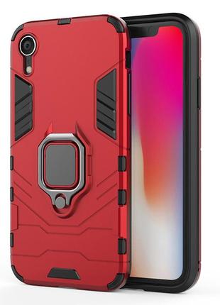 Чехол ring case для apple iphone xr бронированный бампер с кольцом красный