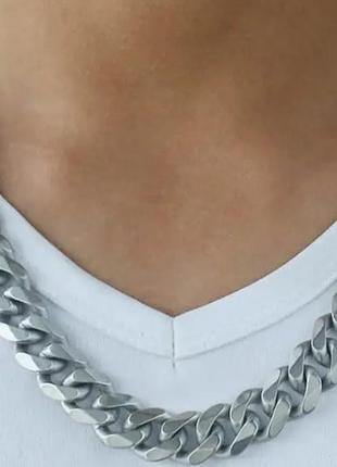 Ланцюжок чоловічий з нержавіючої сталі 12,5 мм 60 см кубинське плетіння