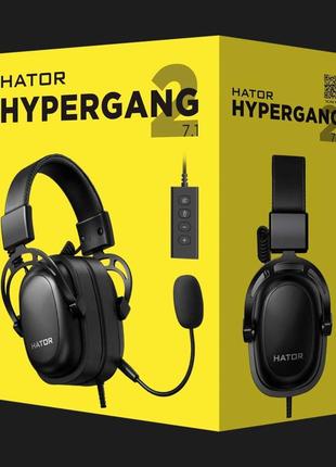 Навушники ігрові з мікрофоном hator hypergang 2 usb 7.1 black (hta-940)