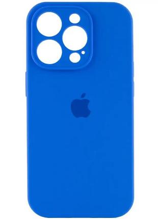Чехол fiji silicone case full camera для apple iphone 15 pro бампер накладка с защитой камеры marine blue 3