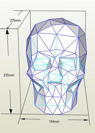 Paperkhan набір для створення 3d фігур череп голова паперкрафт papercraft подарунок сувернір іграшка конструктор