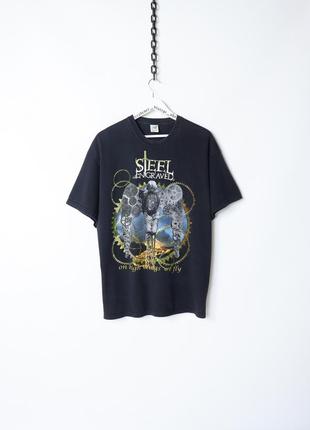 Вінтажний мерч футболка метал гурту steel engraved. american vintage y2k merch metal rock iron maiden metallica slayer soad slipknot rammstein