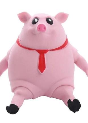 Іграшка-антистрес-квіш великий рожева свиня pink pig big 50 см2 фото