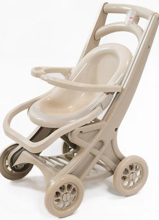 Пластикова коляска для ляльок doloni toys eco beige (0122/02eco) — стійка та стильна