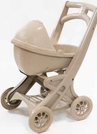 Пластикова коляска для ляльок doloni toys eco beige (0121/02eco) — стійка та стильна