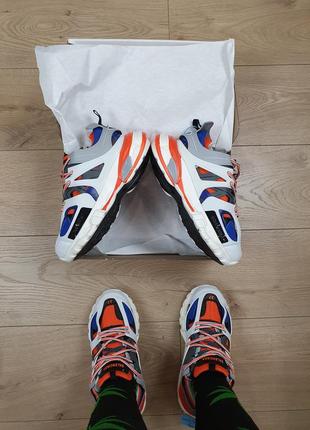 Кросівки репл. жіночі білі balenciaga track white orange blue. бігові кроси для дівчат баленсіага трек9 фото