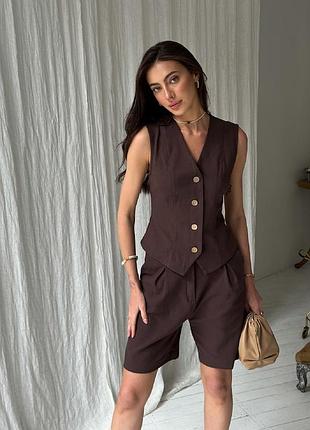 Льняные шорты лен