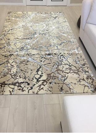 Килим 2.5x5.0 м optima з комбінованим ворсом і термоусадкою павутина beige 2576a