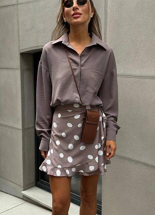 Нежная юбка в горошек на запах, украинского бренда ❤️