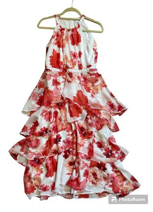 Нежное шифоновое платье в цветочный принт1 фото