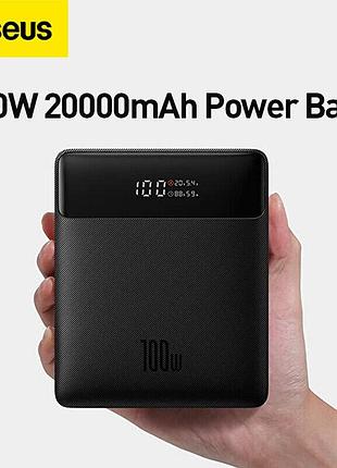 Умб baseus baseus blade 20000mah (100w) чорний, повербанк для ноутбука, портативна батарея power bank