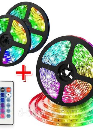 Комплект 3шт світлодіодна led стрічка 3528, 5м / водонепроникне rgb підсвічування з пультом