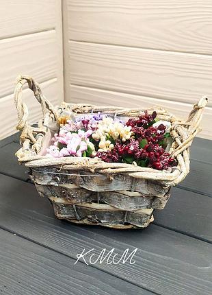 Кошик з кори берези з ручками