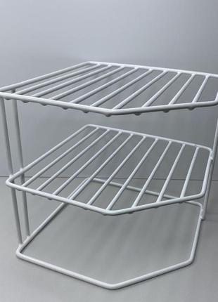 Органайзер-подставка для тарелок из металлической проволоки 20,5*20,5*20,5 см 1033 белая