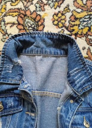 Куртка джинсівка блакитного кольору в ідеальному стані8 фото