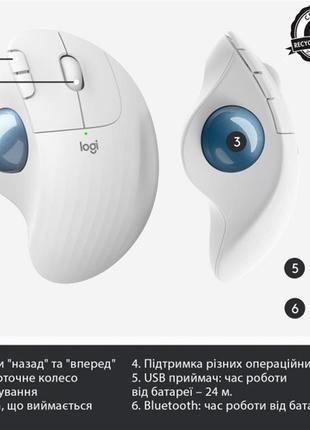 Миша bluetooth logitech ergo m575 white (910-005870) 7