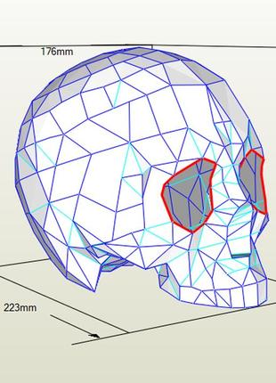 Paperkhan набор для создания 3d фигур череп голова паперкрафт papercraft подарок сувернир игрушка конструктор3 фото