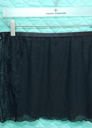 Подъюбник черный короткий