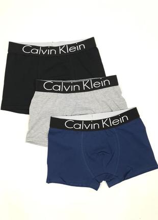 Мужские трусы боксеры 3шт calvin klein. мужское нижнее белье набор в коробочке кельвин кляйн. трусы хлопковые6 фото