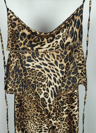 Трендовое платье- комбинация в тигровый принт3 фото
