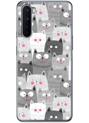 Чохол силіконовий з картинкою на oneplus nord (ілюстрація котики)