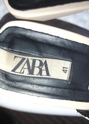 Фирменные кожаные шлепанцы босоножки zara 41р4 фото