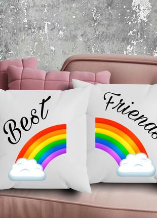 Парные подушки с принтом - best friends!