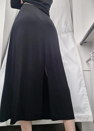 M&amp;s подъюбник / юбка длинная / длинный черный подюбник / юбка черная длинная / юбка миди / базовая черная юбка / m&amp;s базовая юбка
