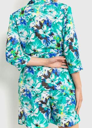 Костюм женский с цветочным принтом, цвет зелено-синий, 115r04514 фото
