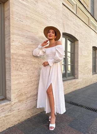 Легка літня муслінова сукня плаття з резинкою на талії