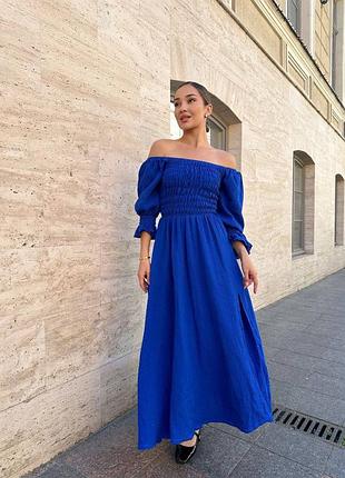 Легка літня муслінова сукня плаття з резинкою на талії