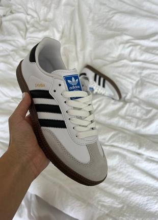 Женские кроссовки adidas samba black/white