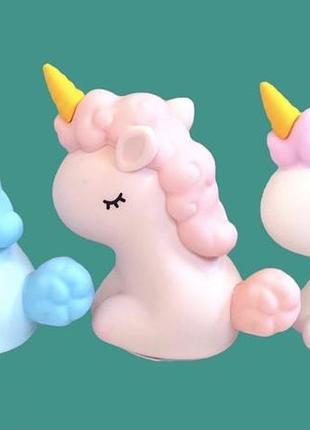 Ночник детский силиконовый "единорожка" сенсорный цветной