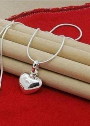 Ланцюжок чокер кулон срібло кулон сердечко silver original ♥️