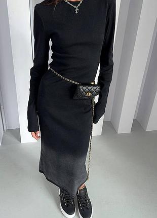 Сукня довга в стилі balenciaga графіт чорна