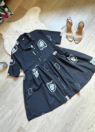 Бавовняна сукня сорочка оверсайз 14-16р