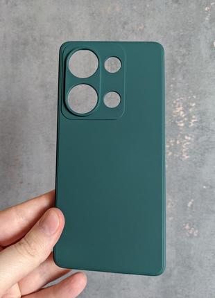 Силиконовый чехол для xiaomi redmi note 13 pro зеленый микрофибра