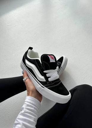 Мужские кеды vans knu skool black/white premium