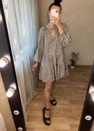 Платье свободное ярусное h&m m