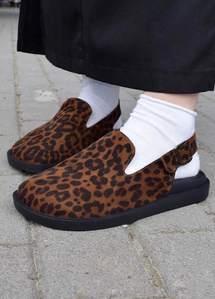 Лерпардовые тапочки клоги сабо женские limited collection