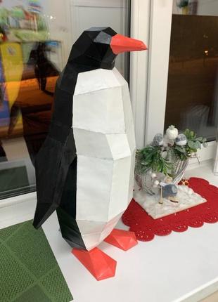 Paperkhan конструктор з картону 3d фігура пінгвін птах пташка паперкрафт papercraft подарунковий набір для творчості іграшка