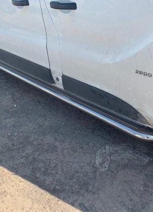 Бокові пороги premium (2 шт., нерж) 51 мм, довга база для opel vivaro 2015-2019 рр