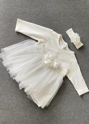 Нарядное платье, платье для крещения, платье 3-6мес