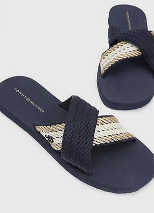 Оригінальні текстильні шльопанці tommy hilfiger