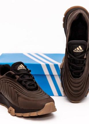 Шкіряні кросівки adidas  коричневі2 фото