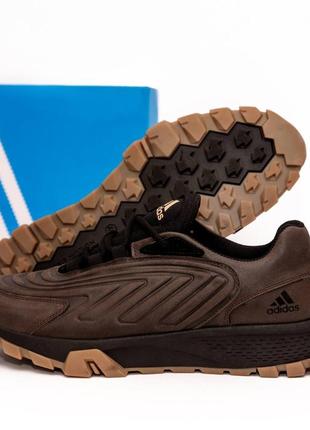 Шкіряні кросівки adidas  коричневі1 фото