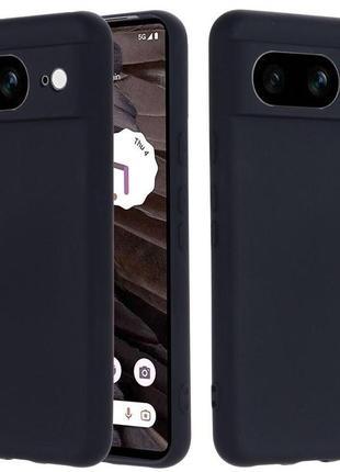 Силіконовий чохол для google pixel 8 чорний мікрофібра soft touch