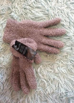 Перчатки женские зимние теплые травка безразмерные стрейч