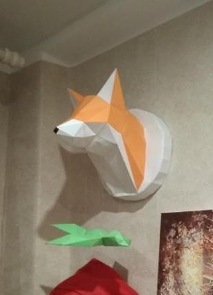 Paperkhan конструктор з картону 3d фігура лис лисиця лисичка паперкрафт papercraft подарунковий набір для творчості іграшка сувені1 фото