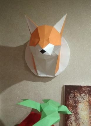 Paperkhan конструктор з картону 3d фігура лис лисиця лисичка паперкрафт papercraft подарунковий набір для творчості іграшка сувені3 фото